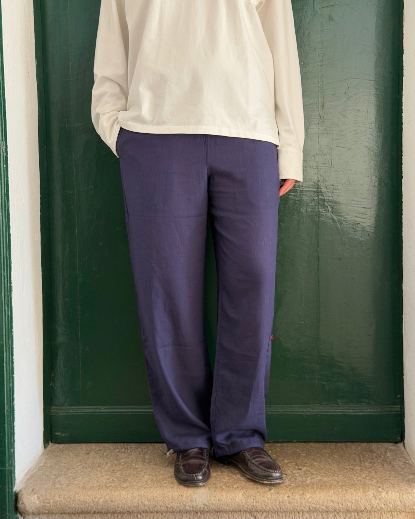 Il Pantalone di Lino | Blue Navy