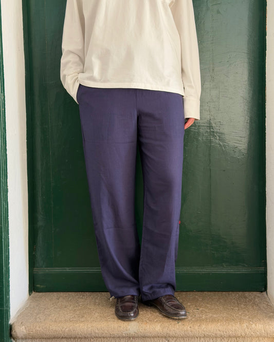 Il Pantalone di Lino | Blue Navy